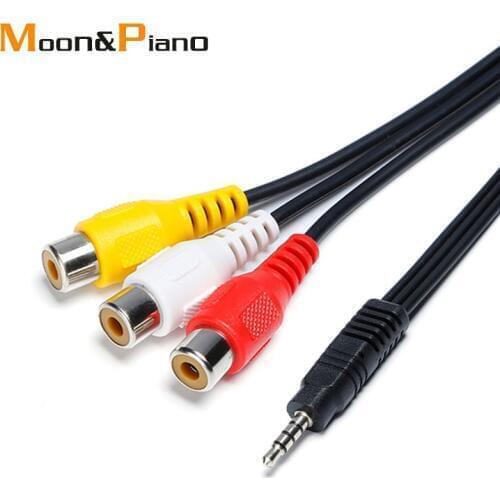3.5mm Video Cable 3.5mm to RCA AV Camcorder 3.5 mm to 3 Rca For TV Box Computer Sound Speaker Projector Stereo Audio video