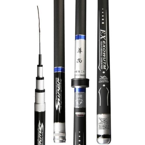 3.6M-7.2M Fishing Rod Carbon Fiber Telescopic Wedkarstwo Olta 28 Tune Hand Pole Super Hard Ultra Light Taiwan Fishing Sticks