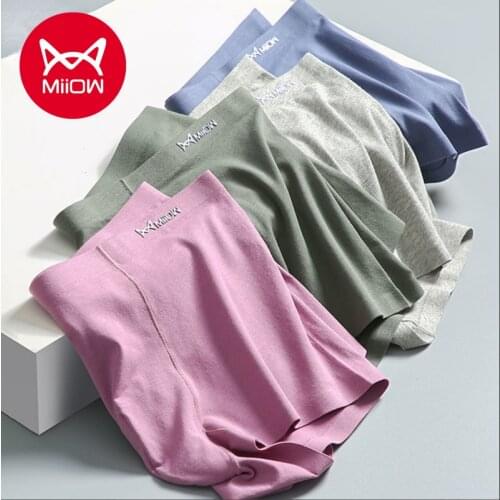 3 Pcs MiiOW Mens Underwear, Mens Cotton Breathable Convex Boxer Pants, Boxer Shorts, Boys' Fall/Winter Shorts Head