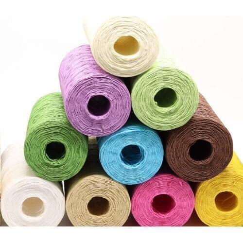 500g/lot Raffia Straw Yarn Crochet Yarn For DIY Knitting Summer Straw Hat Handbags Cushions Baskets Material Hand Knitting Yarn