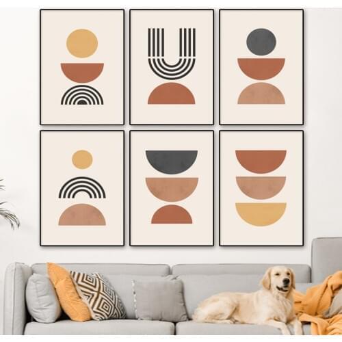 Abstract Mountain Sea Geometric Landscape Wall Art Canvas Painting Nordic Posters And Print Wall Pictures For Living Room Decor