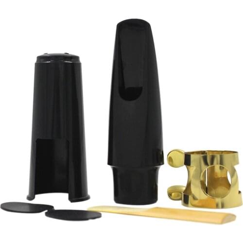 Alto Sax Saxophone Mouthpiece Plastic with Cap Metal Buckle Reed Mouthpiece Patches Pads Cushions Musical Instruments Sax Parts