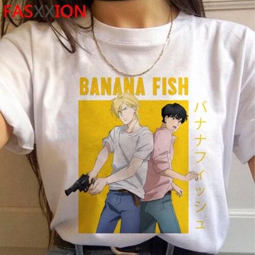 Banana Fish tshirt male harajuku kawaii couple clothes aesthetic summer top white t shirt aesthetic