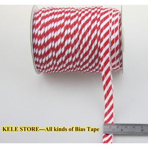 Free shipping-100% cotton strips checks Bias Piping, Bias piping tape with cord,size:12mm,50yds DIY work for bedding red strips