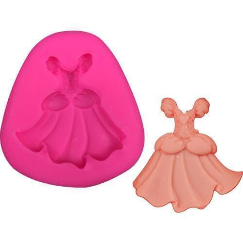 Free shipping Fairy Princess mini skirt chocolate Party cake decorating tools DIY baking fondant silicone mold T0416