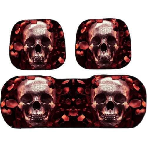 Skull 3D printing Car seat cover plush non-slip breathable mat Auto Back Seat Protector Cover Driver Padscar accessories