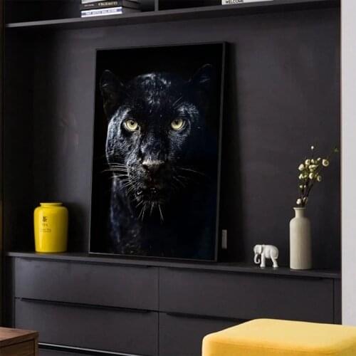 Black Panther Animal Canvas Painting Canvas Posters and Prints Wall Art Modern Decorative Picture for Living Room Home Decor