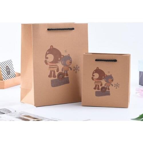 Custom Luxury Candy Buffet Kraft Paper Bags with Small Polka Dot,Paper packaging bag for shopping --XP2276