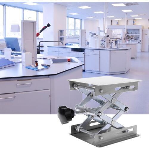 Laboratory Lifting Platform Stand Rack Scissor Jack Bench Lifter Table Lab 100x100mm Stainless Steel For Scientific Experiment
