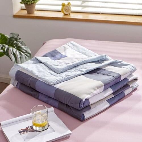 Summer Thin Soft Quilted Bedspread for Adult Student Bed Sheet Quilts Bedding Jacquard Solid Color Air Condition Quilt