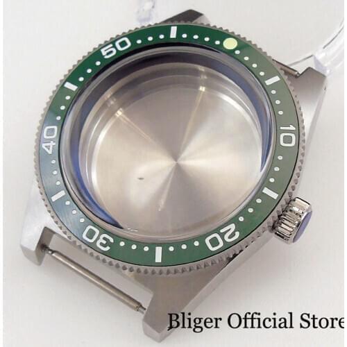 62MAS Brushed 41mm Automatic Watch Case fit NH35A NH36A 300M Water Proof Arched Sapphire Glass Rotating Bezel