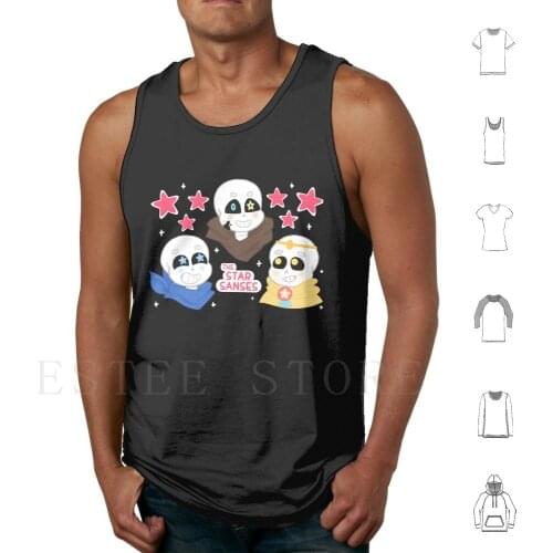The Star Sanses Tank Tops Vest Cotton Undertale Dreamtale Dream Sans Inktale Ink Sans Underswap Underswap Sans Blueberry Sans
