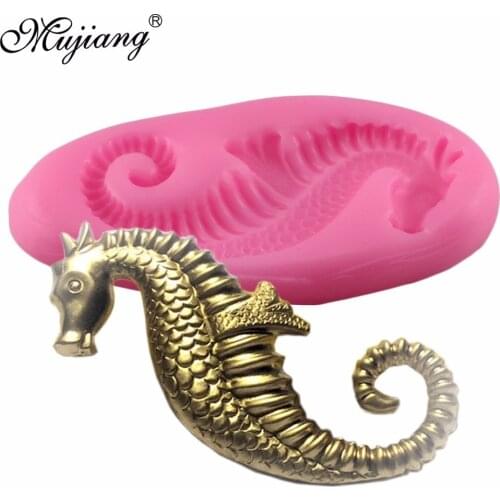 Mujiang 3D Seahorse Silicone Mold Fondant Cake Decorating Tools Hippocampus Candy Chocolate 3D Craft Soap Resin Clay Molds