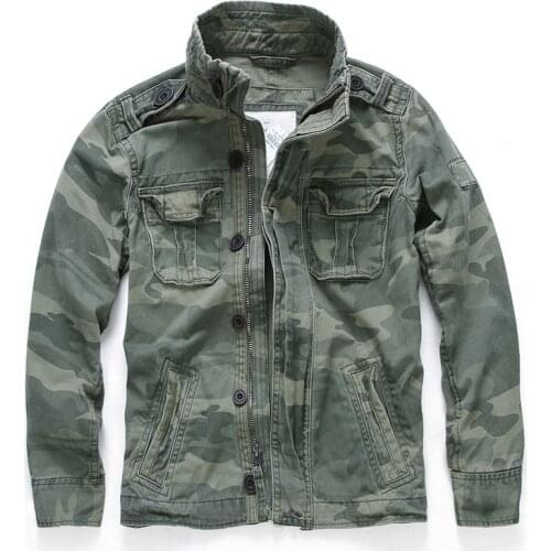 Mens Camouflage Combat Jackets Retro Military Multi-pocket Outwear Army Fan Coats Tactical Casual Male Cotton Plus Size Jacket