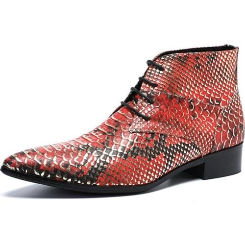 Summer Casual New Mens Classic Fashion Shoes Personality Crocodile Pattern Pointed Leather High-heeled Fish Scale Mens Shoes