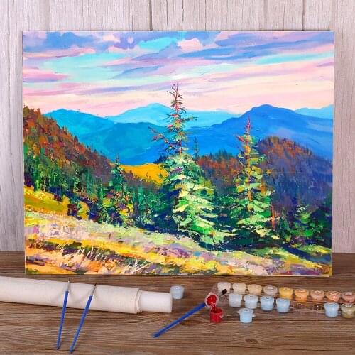 Landscape Carpathians Paint By Numbers Complete Kit Oil Paints 50*70 Canvas Painting Handmade Crafts For Wholesale