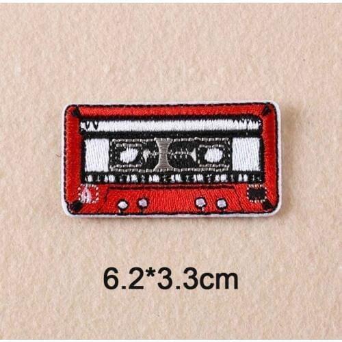 Radio Red Tape Iron On Patch Clothes Patch For Clothing Girls Woman Embroidered Patch