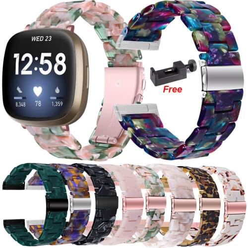 Resin Bracelet Band For Fitbit Versa 3 Sense Watch Wrist Strap Correa For Fitbit Versa 1 2 Versa Lite Replacement Accessories