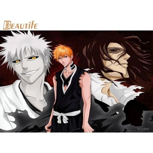 New Arrival Kurosaki ichigo poster Cloth Silk Poster Home Decoration Wall Art Fabric Poster Print 40x60cm,50X75cm,60X90cm