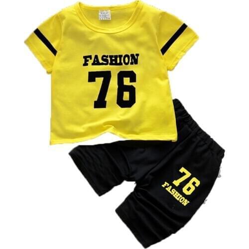 Boys Sports Clothes Set Suits 2021 Summer New Number Pattern T-Shirt+Short Pants 2pcs Clothes Costumes Suits Boy Set Clothes