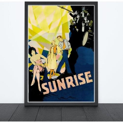 Sunrise A Song of Two Humans (1927) Poster American Silent Romantic Drama Wall Decor George O'Brien Janet Gaynor Art Gift