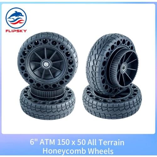 4PCS 6" ATM 150 x 50 All Terrain Honeycomb Wheels Kit Pneumatic Rubber With Two Belt For DIY Skateboard /Scooter
