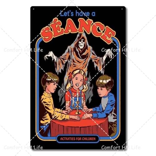 Lets Have A Sence Tin Metal Sign Steven Rhodes Horror Retro Vintage Style Funny Cool Wall Decor Art Print Poster 12x8 Inches