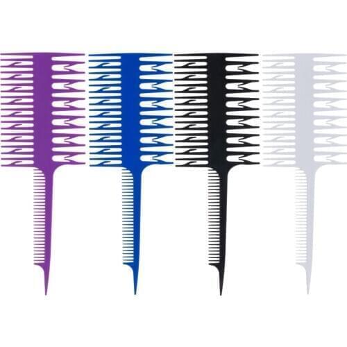 Professional Plastic One-way Weave Highlighting Foiling Hair Comb Salon Tool Hair Dye Comb Sectioning Highlight Comb Edge Brush