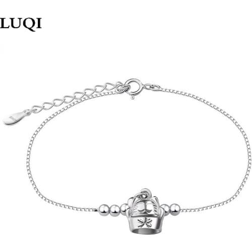 S925 silver cute cat lucky cat transfer bracelet for girlfriend and best friend