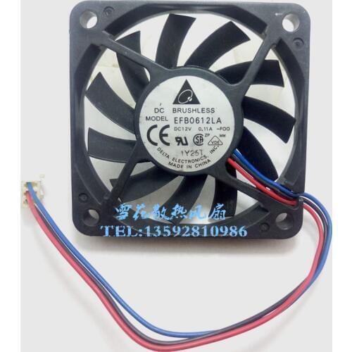 Delta Electronics EFB0612LA F00 Server Cooling Fan DC 12V 0.11A 60x60x25mm 3-wire