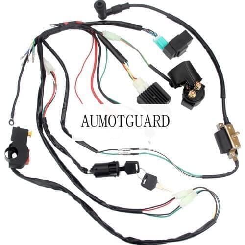 CDI Wiring Harness Loom Solenoid Rectifier for 50CC-110cc Pit Quad Dirt Bike ATV