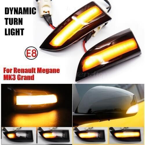 Dynamic Blinker LED Turn Signal Light For Renault Megane MK3 Grand Side Marcker Wing Mirror Indicator Flasher Lamp