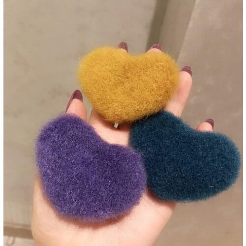 1 piece BB Hairpin Plush Girls Color Makeup Hair Ties Women Fashion Candy Colors Barrettes Hair Accessories
