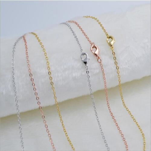 10pcs Antique Bronze Gold Silver Metal Bulk Link Chains Necklace with Lobster Clasps for Pendant Necklace DIY Jewelry Fidings