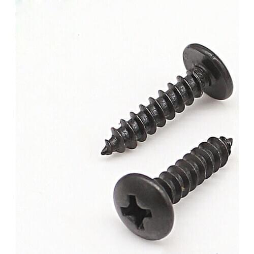 20pcs M6 plated black Phillips big flat head screws cross mushroom headed self-tapping screw pointed tail bolt 12mm-40mm long