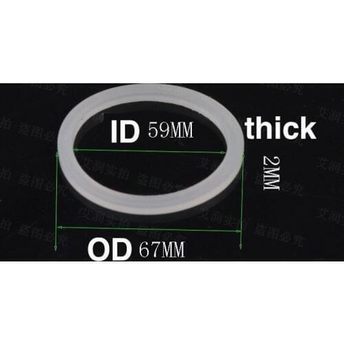 Custom Made 5x Silicone Rubber Flat Ring Washer Gasket DN50 2 inch 67mm x 59mm x 2mm Sealing Flange Insulation Spacer OD67 ID59