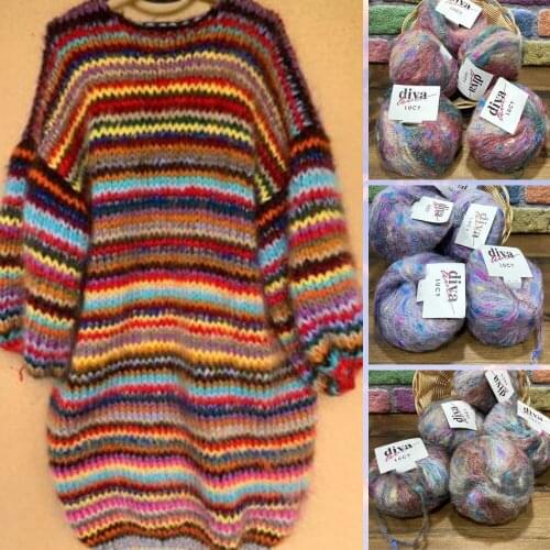(5x50) G Diva Lucy Lux Mohair Exported More Yarn Travel Vests