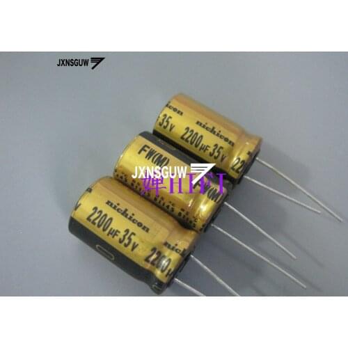 10PCS NICHICON FW 35V2200UF 16X25MM 2200UF 35V original audio Aluminum electrolytic capacitor 85 degrees 2200uF/35V