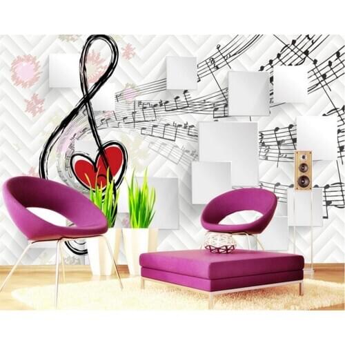 Beibehang Custom personality 3D wallpaper notes 3D music box TV background wall wallpaper for walls 3 d papel de parede tapeten