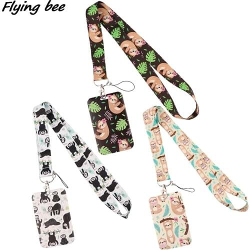 Flyingbee X2032 Animal Sloth Neck Strap Lanyard For Keys ID Card Gym Phone Straps USB Badge Holder DIY Hang Rope Lariat Lanyard