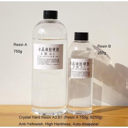 Enablefancy - 1000g A3:B1 Crystal clear hard Resin high Adhesive transparent DIY Epoxy for Crafts Decor arts jewelry