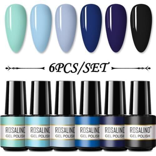 ROSALIND 4/6pcs Gel Nail Polish Hybrid Gel Varnishes Semi Permanent 7ml Nail Art Gel All For Manicure DIY Lacquer Need Cured