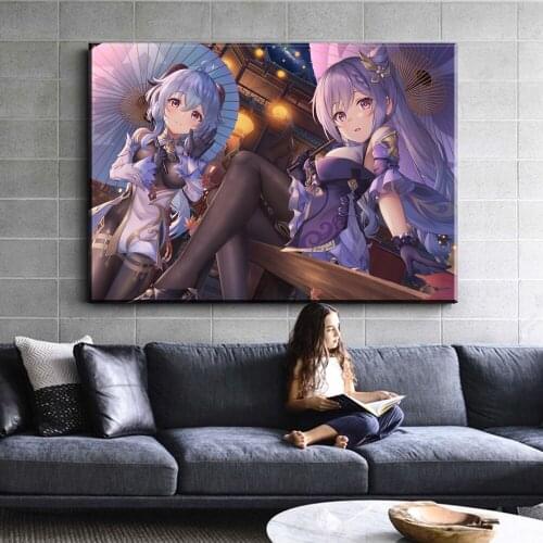 Genshin impact Game poster zhongli emperor home decor hd painting wall painting bedroom anime Study Bedroom Bar Cafe Wal