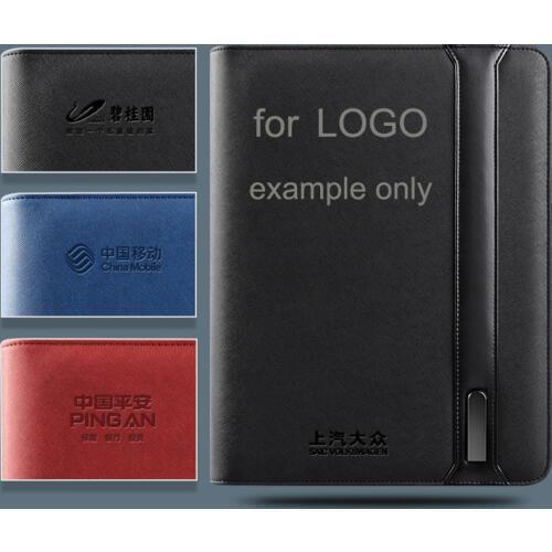 Customized logo making cost only for PU leather file folder notebook planner padfolio handbag briefcase conference folder