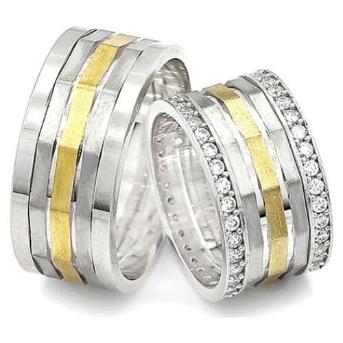 Couple Wedding Ring Sterling Silver 925 Woman And Man Luxury Jewelry Bands Engagement Anniversary Anatolian Civilization Models