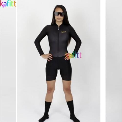 Kafitt Cycling Clothing Set Triathlon Tight Womens Long-Sleeved Cycling Suits Wear-Resistant Clothing Ropa Ciclismo Jumpsuit PP