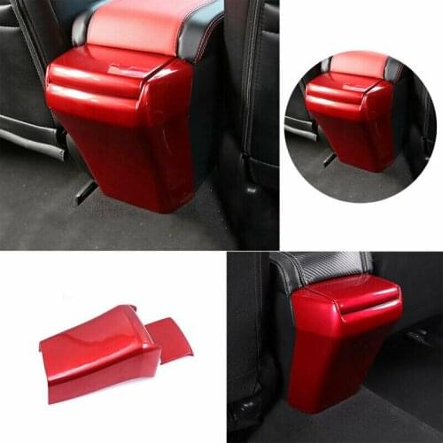 Red Rear Air Outlet Vent Anti-Kick Panel Trim Armrest Box Anti-Kick Plate for HONDA Civic 10Th 2016-2021