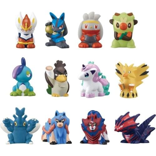 Bandai Pokemon Sword Shield Anime Figures Dolls Gashapon Finger People Toys Lucario Farfetchd Ponyta Zacian Zamazenta Eternatus