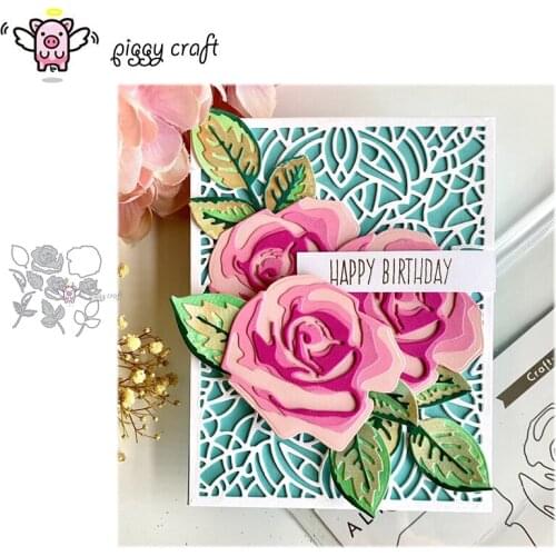 Piggy Craft metal cutting dies cut die mold Flower leaf decoration Scrapbook paper craft knife mould blade punch stencils dies