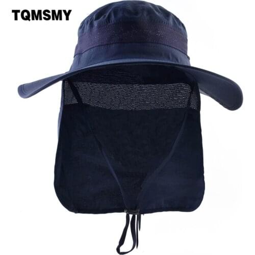 TQMSMY Mens Bucket Hat With Scarf Solid Color Beach Sunhats Men Outdoor Hiking Fishing Caps Wide Brim Beach Bucket Hat TME158